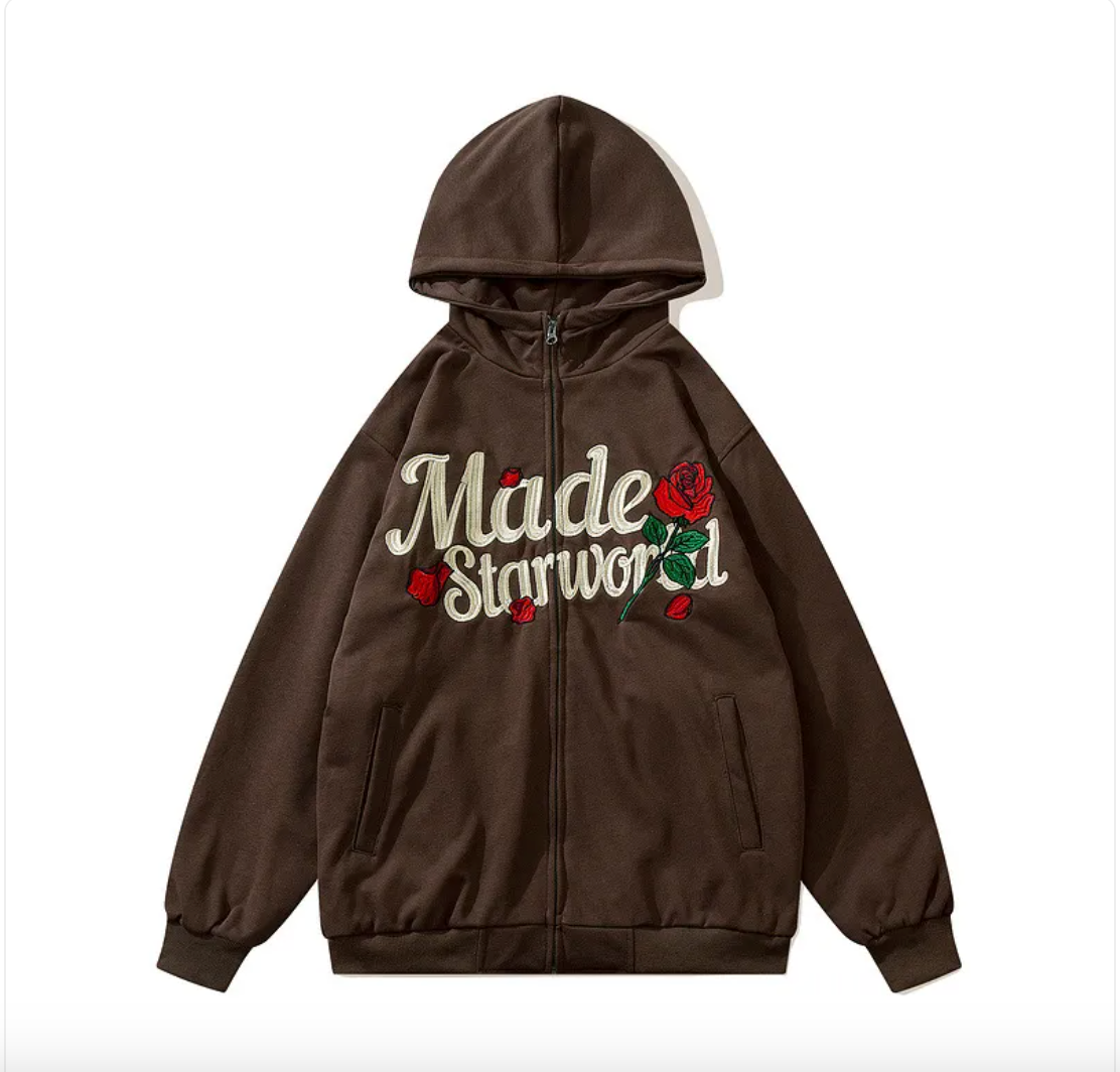 Vintage Embroidered Letter Hoodie