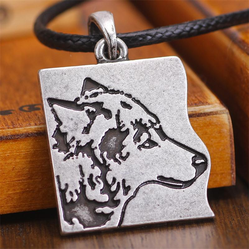 Couple Wolf Pendant Necklace, Wolf Head Necklace