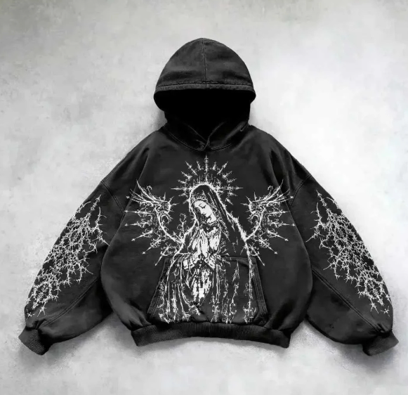 Vintage Skull Print Hoodie