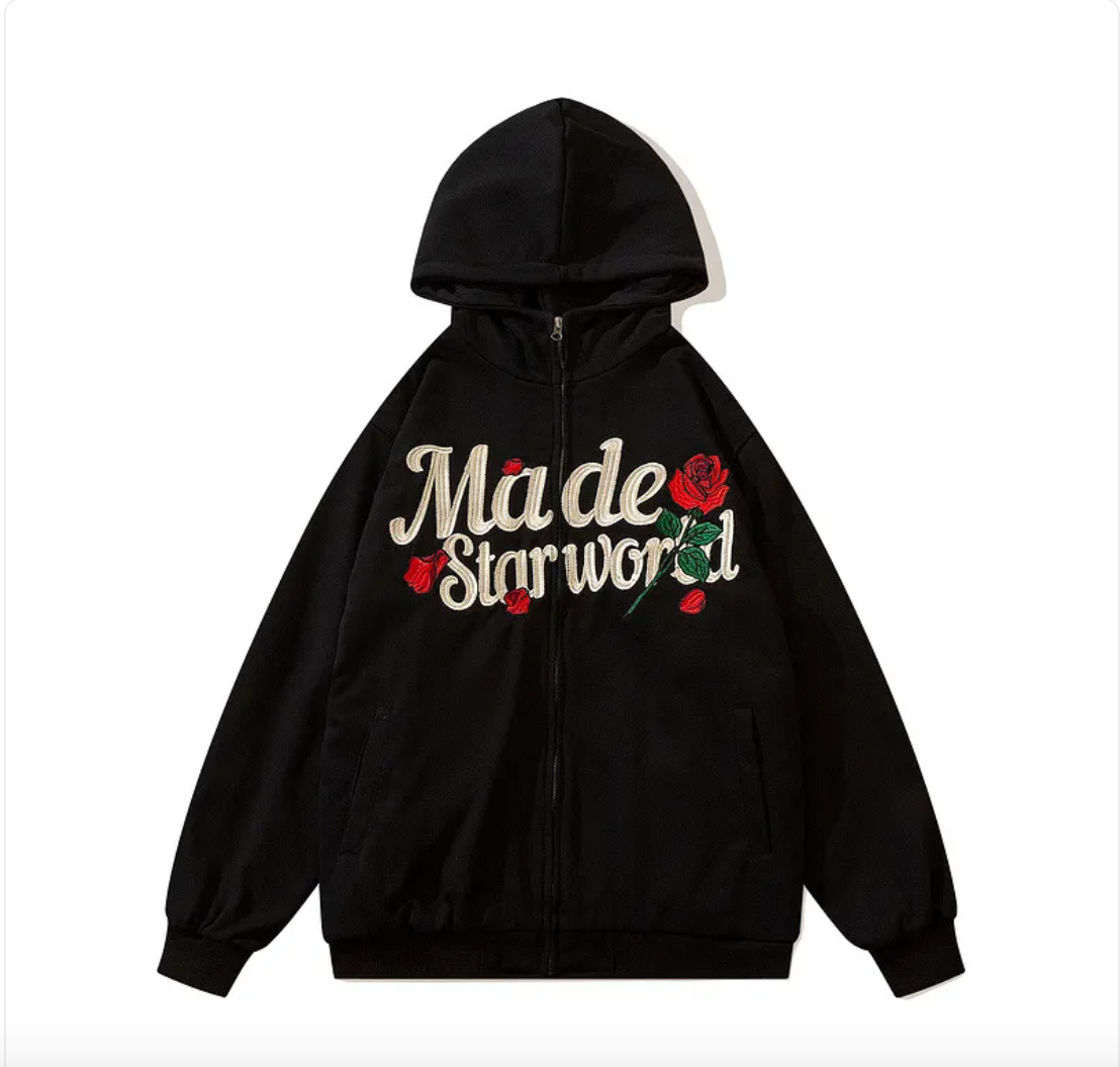 Vintage Embroidered Letter Hoodie