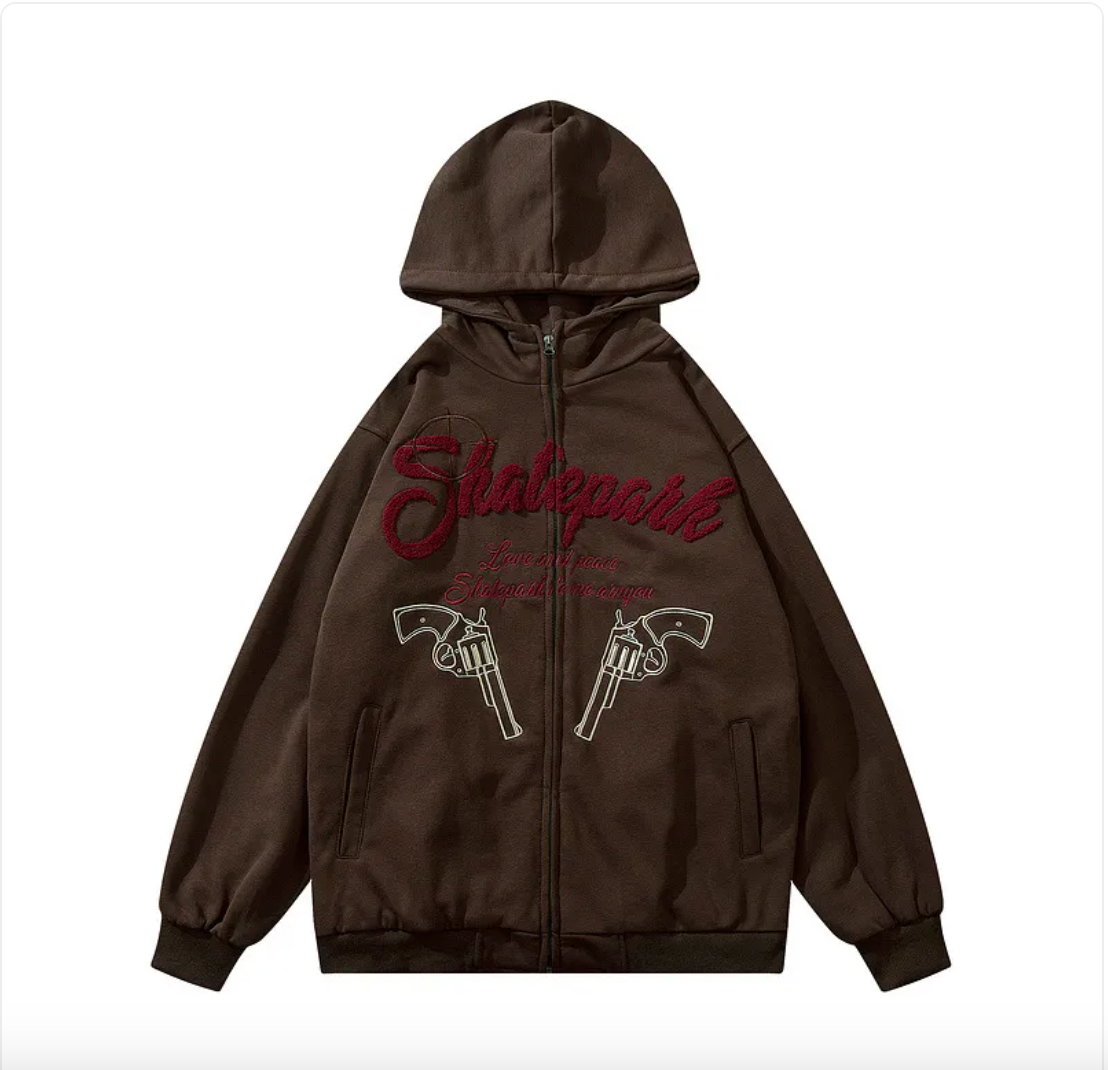 Vintage Embroidered Letter Hoodie