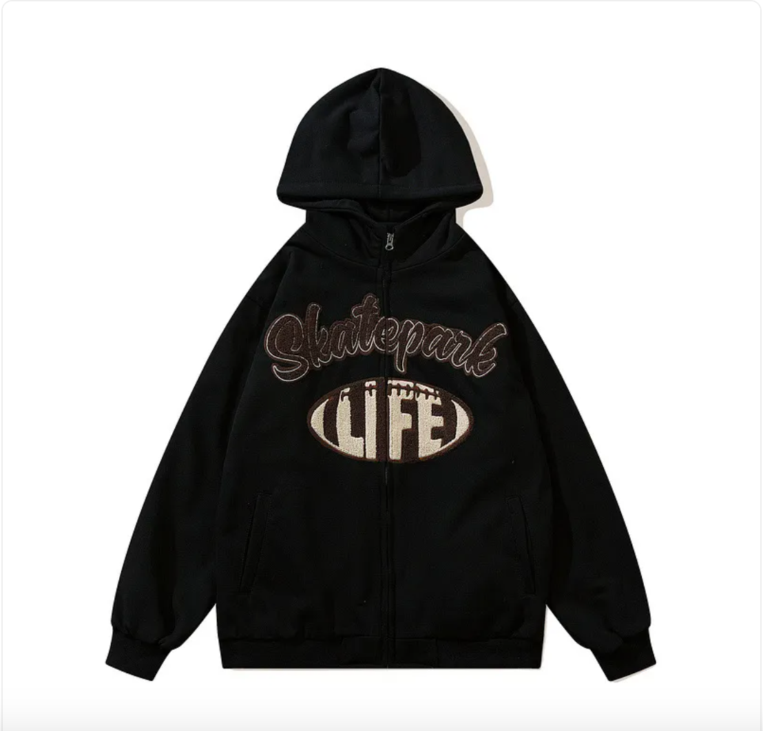 Vintage Embroidered Letter Hoodie
