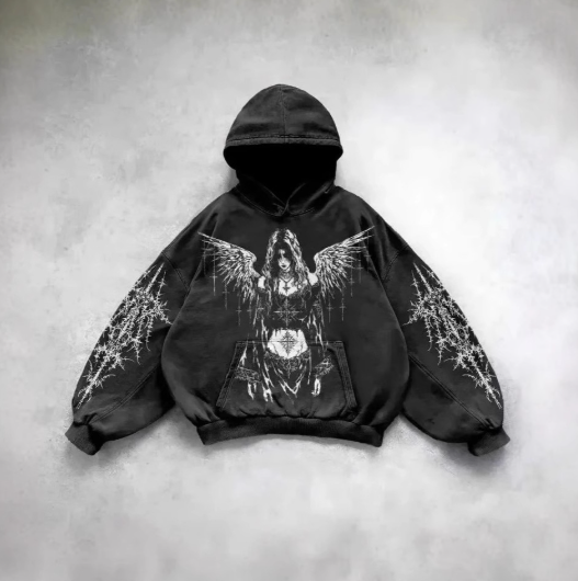 Vintage Skull Print Hoodie
