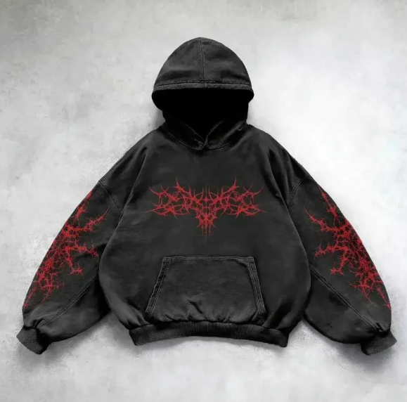 Vintage Skull Print Hoodie