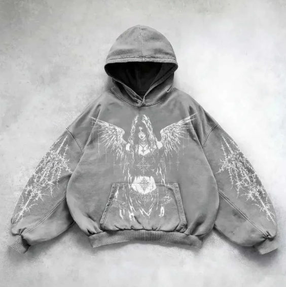 Vintage Skull Print Hoodie