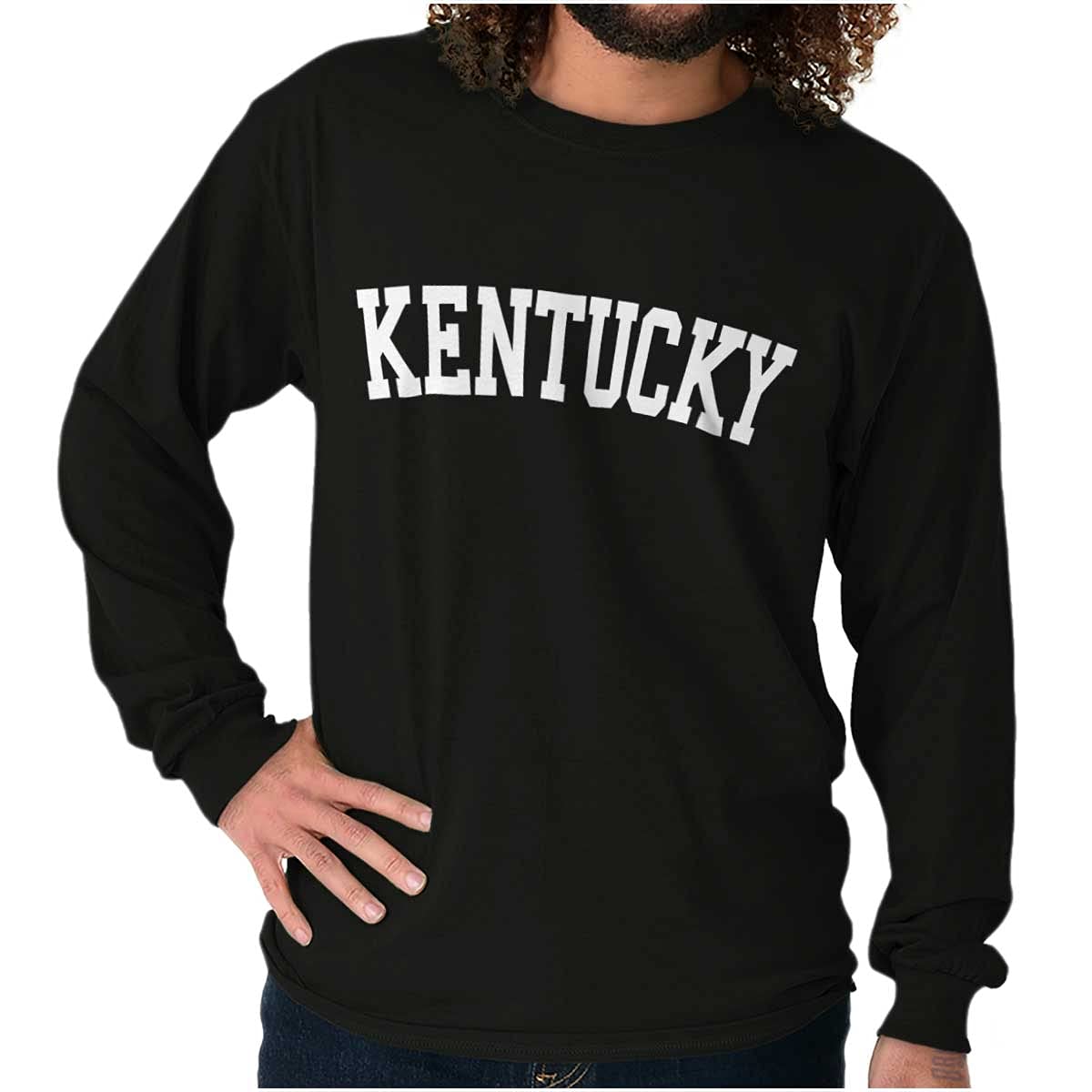 Kentucky Simple Traditional Classic Long Sleeve Tshirt Men Women Black