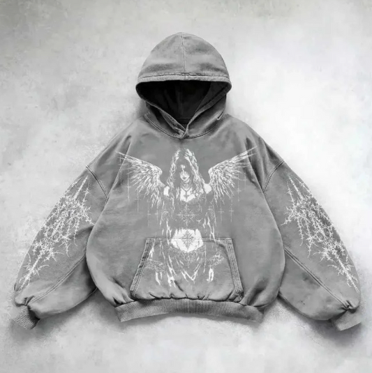 Vintage Skull Print Hoodie
