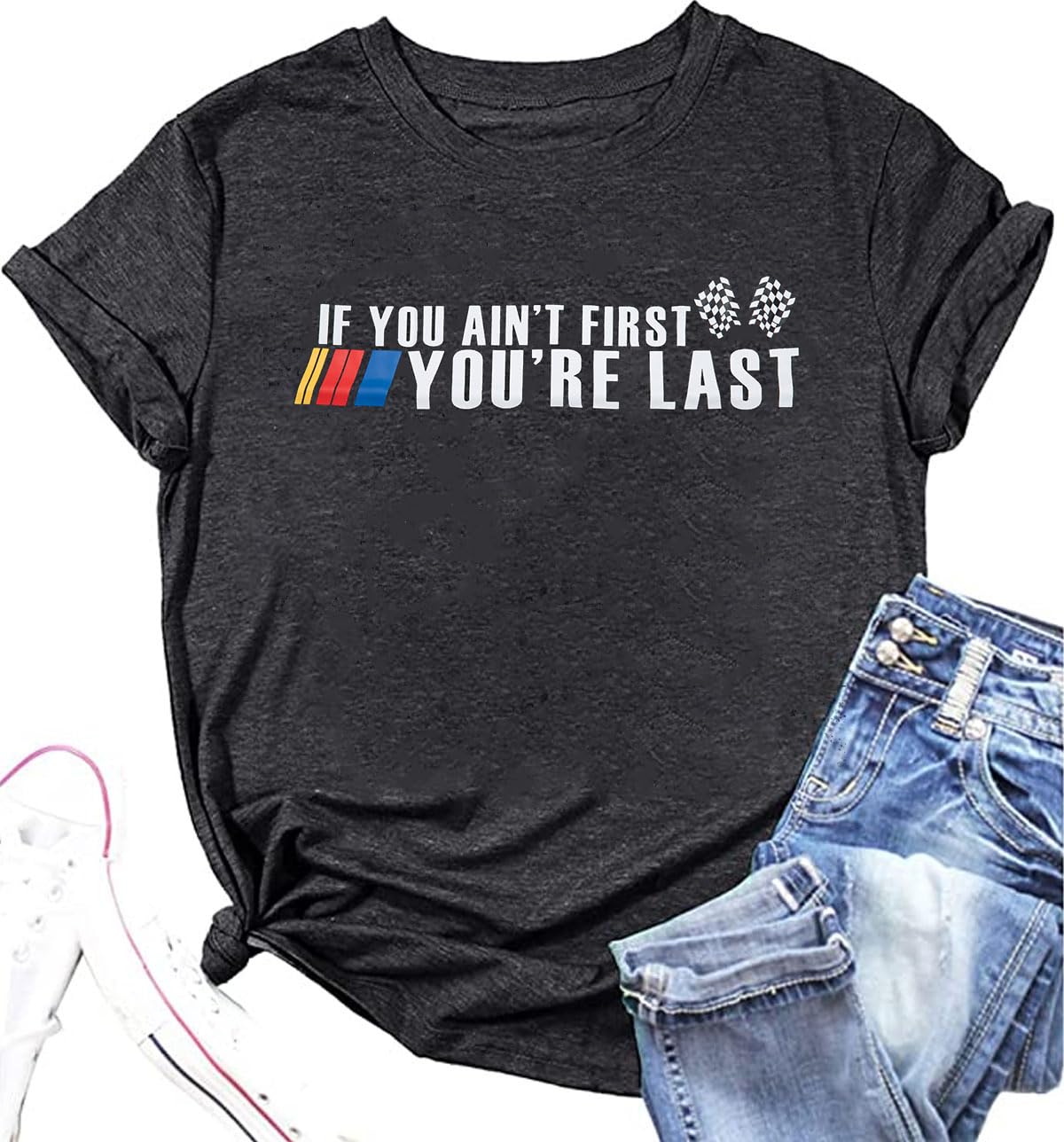BANGELY Start Your Engines Tshirt Checkered Flag Racing Shirts Raceday Casual Unisex Short Sleeve Tee Tops