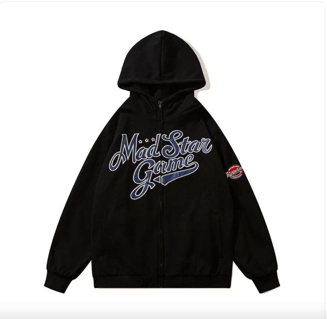 Vintage Embroidered Letter Hoodie