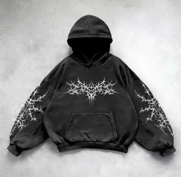 Vintage Skull Print Hoodie