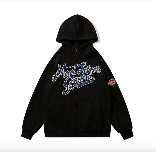 Vintage Embroidered Letter Hoodie