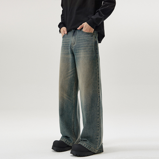 Straight-Leg Denim Jeans