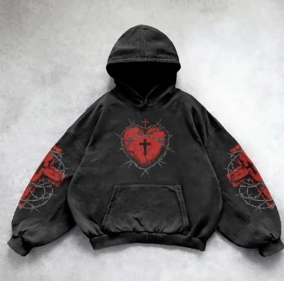 Vintage Skull Print Hoodie